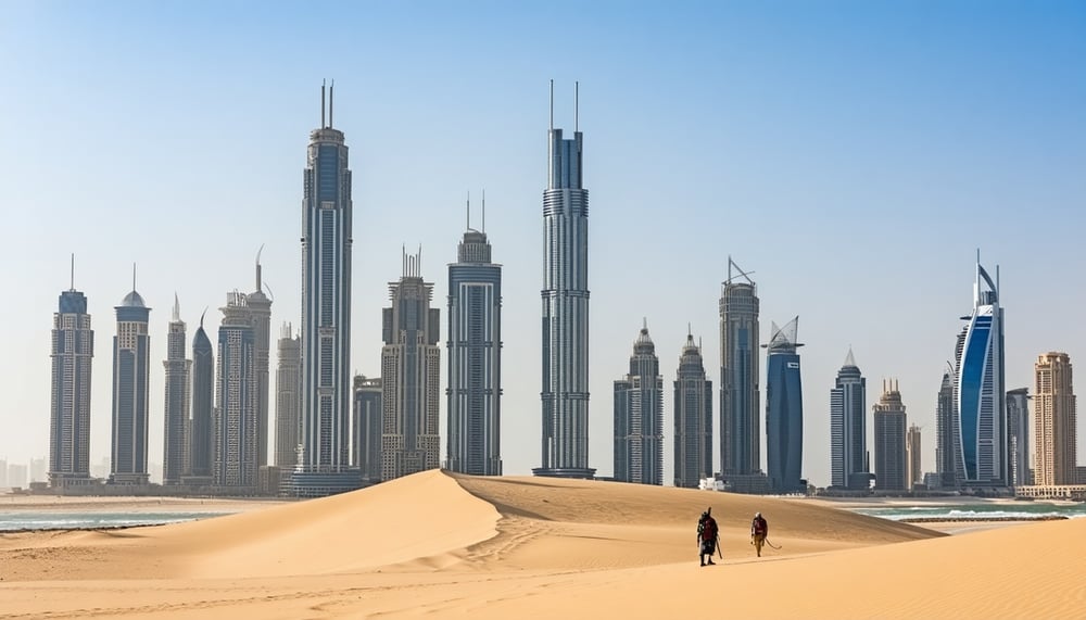 Dubai skyline and desert adventure